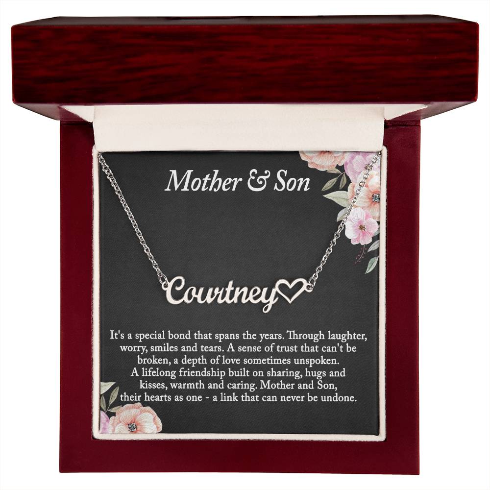 To My Mom Necklace, Mother and Son Gift, Mother and Son Necklace, Necklace Gift from Son, Mom Birthday