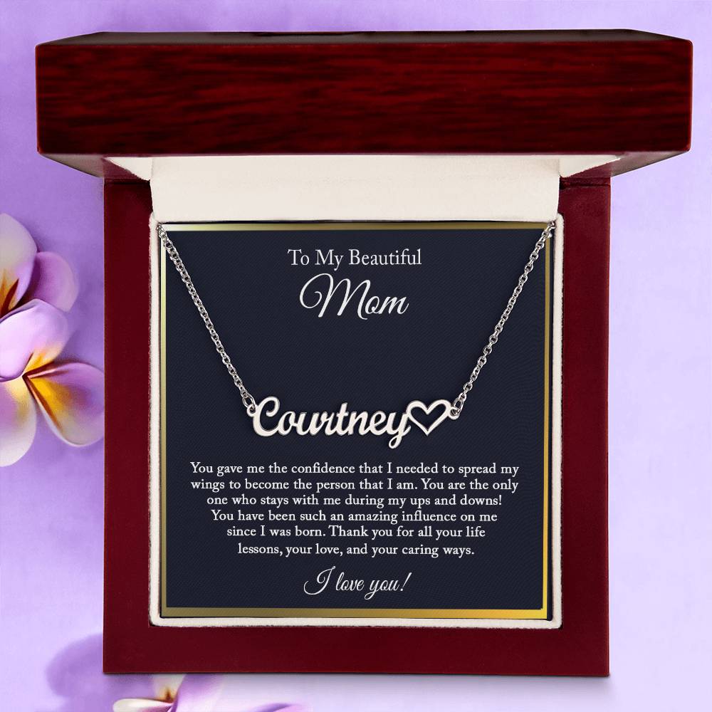 To My Beautiful Mom Necklace, Mom Gift from Daughter, Mom Necklace, Birthday Gift for Mom from Son, Christmas Gifts, Mothers Day Gift