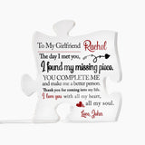 The Day I Met You I Found My Missing Piece Gift for Girlfriend, Anniversary Gift, Girlfriend Birthday, Valentines Day Gift