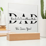 Dad Gifts from Daughter, Customized Dad Sign with Kids Names, Gifts for Dad from Son, Father's Day Gift, Christmas Gifts