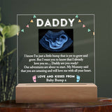 Daddy To Be Keepsake Gift From Baby Bump, Baby Scan LED Frame, Sonogram LED Frame for New Daddy, Birthday Gift for First Time Dad