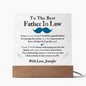 To The Best Father In Law Acrylic Plaque, Thoughtful Gift for Father In Law, Birthday Gift for Father In Law, Father's Day Gift