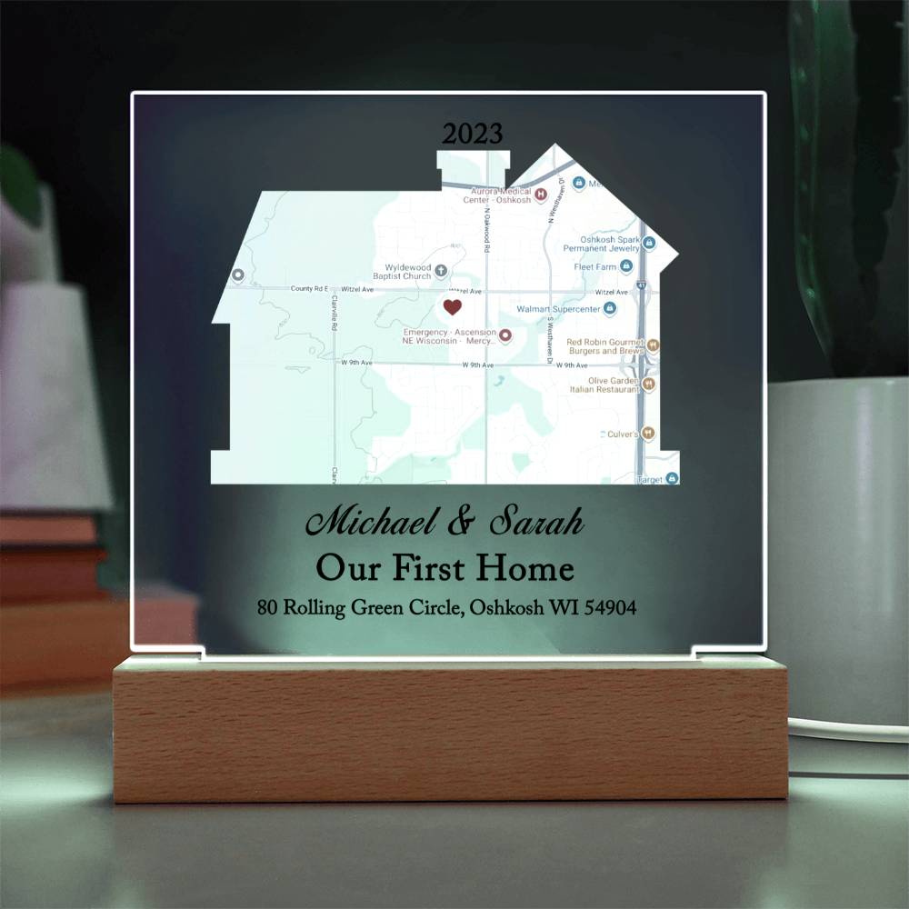 Our First Home Map Personalized Housewarming Gift, First Home Gift For Couple, House Map, New Home Gift for Couple