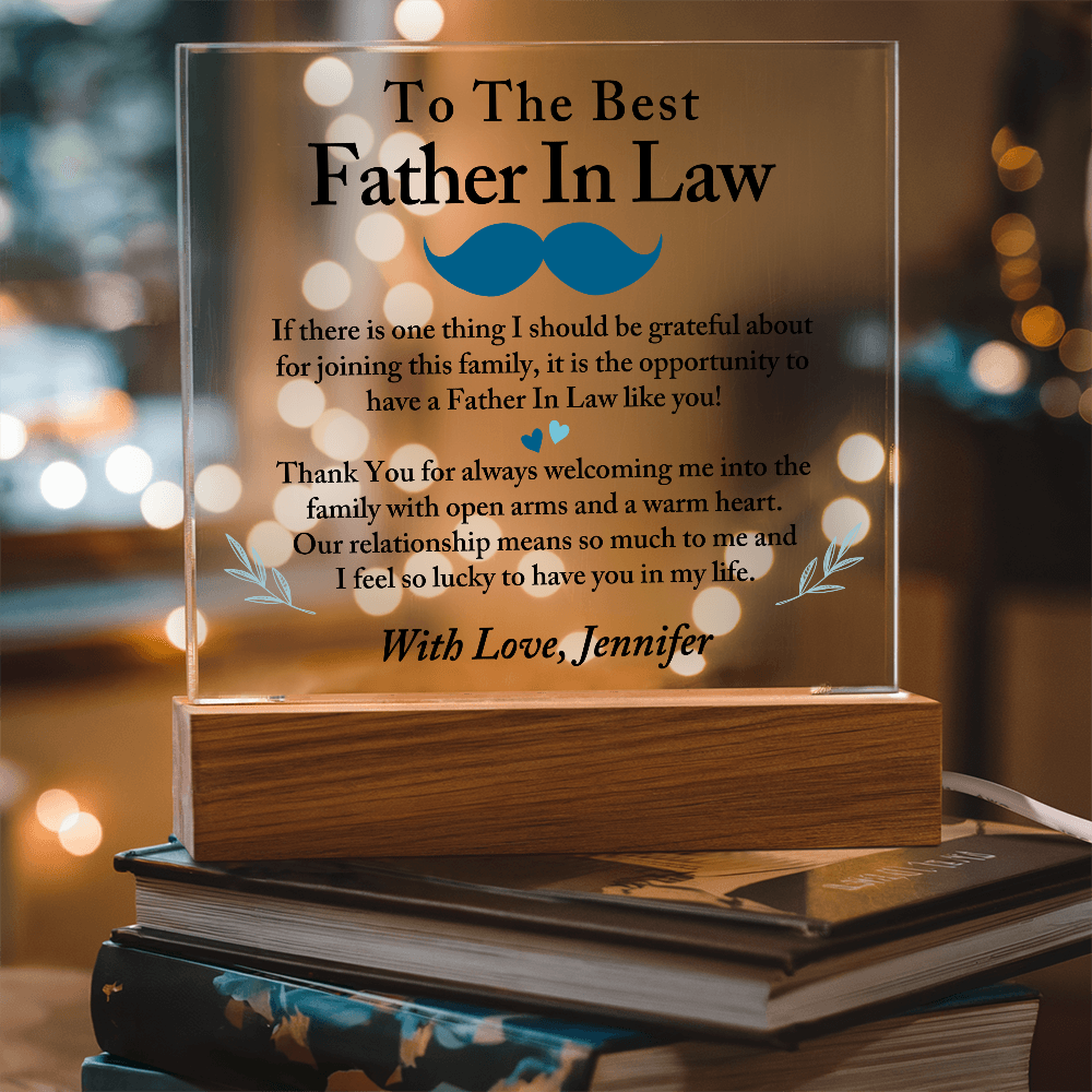 To The Best Father In Law Acrylic Plaque, Thoughtful Gift for Father In Law, Birthday Gift for Father In Law, Father's Day Gift