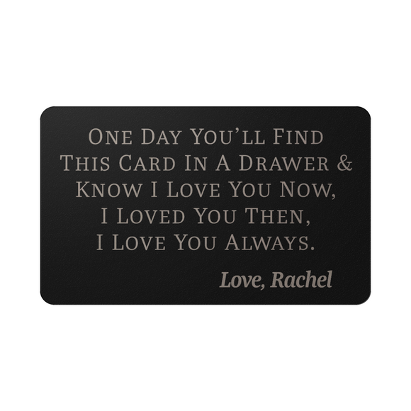 Personalized Metal Wallet Insert Card, Romantic I Love You Metal Wallet Card for Boyfriend, I Love You Always Gift for Him, Anniversary, Valentine's Day