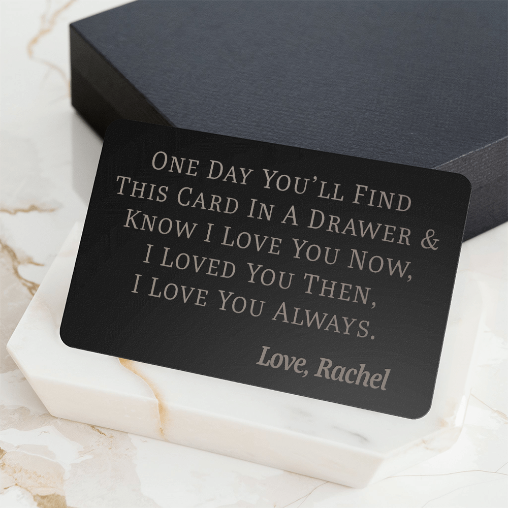 Personalized Metal Wallet Insert Card, Romantic I Love You Metal Wallet Card for Boyfriend, I Love You Always Gift for Him, Anniversary, Valentine's Day