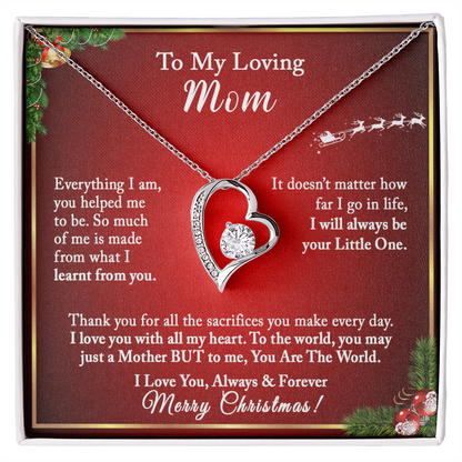 Christmas Gift for Mom – Heart Necklace, I Will Always Be Your Little One