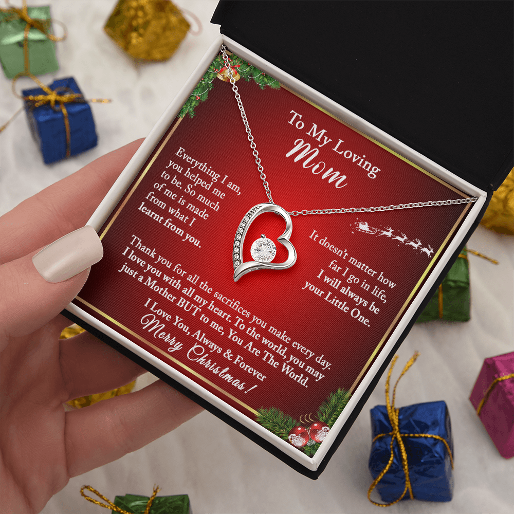 Christmas Gift for Mom – Heart Necklace, I Will Always Be Your Little One