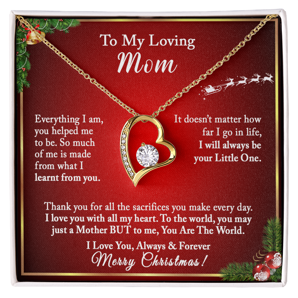 Christmas Gift for Mom – Heart Necklace, I Will Always Be Your Little One