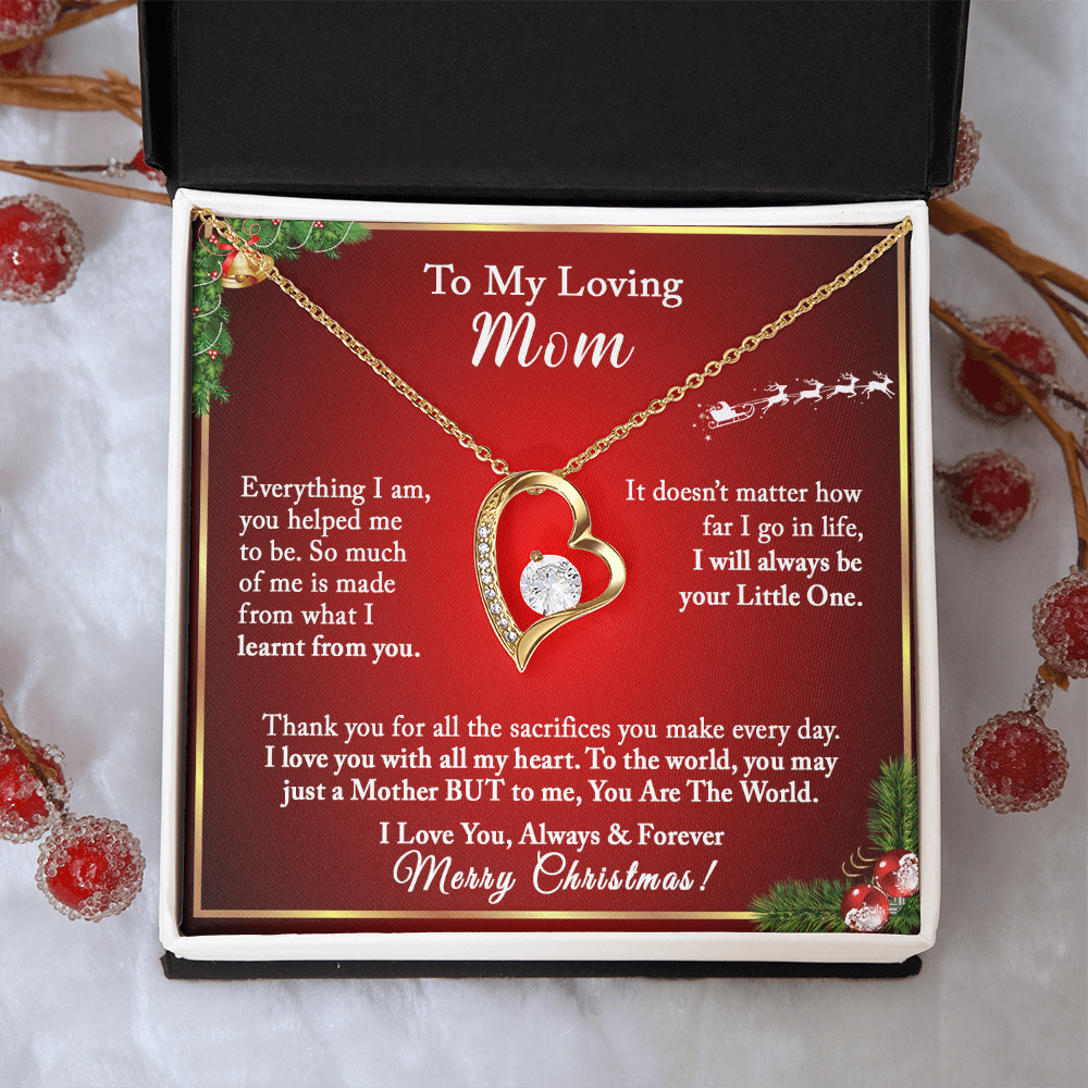 Christmas Gift for Mom – Heart Necklace, I Will Always Be Your Little One