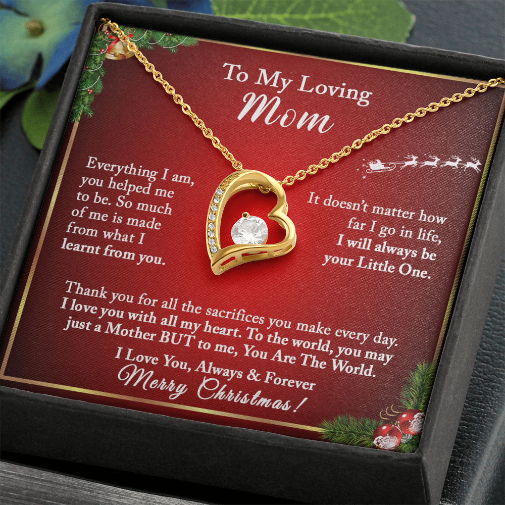 Christmas Gift for Mom – Heart Necklace, I Will Always Be Your Little One