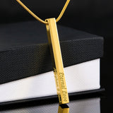 Christmas Gift for Son – Personalized Engraved Stick Necklace from Mom or Dad