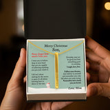 Christmas Gift for Son – Personalized Engraved Stick Necklace from Mom or Dad