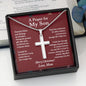 Christmas Gift for Son – Personalized Cross Necklace, Prayer Gift from Mom or Dad - Snake Chain