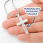 Christmas Gift for Son – Personalized Cross Necklace, Prayer Gift from Mom or Dad - Snake Chain