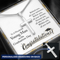 Graduation Gifts for Him, Personalized Graduation Gift for Son, Grandson or Nephew, College & High School Graduation Cross Necklace