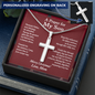 Christmas Gift for Son – Personalized Cross Necklace, Prayer Gift from Mom or Dad - Snake Chain