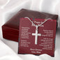 Christmas Gift for Son – Personalized Cross Necklace, Prayer Gift from Mom or Dad - Snake Chain