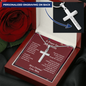 Christmas Gift for Son – Personalized Cross Necklace, Prayer Gift from Mom or Dad - Snake Chain