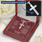 Christmas Gift for Son – Personalized Cross Necklace, Prayer Gift from Mom or Dad - Snake Chain