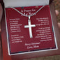 Christmas Gift for Son – Personalized Cross Necklace, Prayer Gift from Mom or Dad - Snake Chain