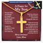Christmas Gift for Son – Personalized Cross Necklace, Prayer Gift from Mom or Dad - Snake Chain