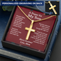 Christmas Gift for Son – Personalized Cross Necklace, Prayer Gift from Mom or Dad - Snake Chain