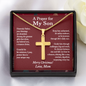 Christmas Gift for Son – Personalized Cross Necklace, Prayer Gift from Mom or Dad - Snake Chain