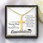 Graduation Gifts for Him, Personalized Graduation Gift for Son, Grandson or Nephew, College & High School Graduation Cross Necklace