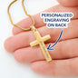 Christmas Gift for Son – Personalized Cross Necklace, Prayer Gift from Mom or Dad - Snake Chain