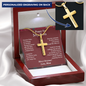 Christmas Gift for Son – Personalized Cross Necklace, Prayer Gift from Mom or Dad - Snake Chain