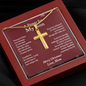 Christmas Gift for Son – Personalized Cross Necklace, Prayer Gift from Mom or Dad - Snake Chain