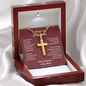 Christmas Gift for Son – Personalized Cross Necklace, Prayer Gift from Mom or Dad - Snake Chain