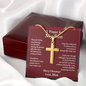Christmas Gift for Son – Personalized Cross Necklace, Prayer Gift from Mom or Dad - Snake Chain