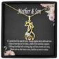 Mother and Son Necklace, Mother and Son Necklace Gift for Mom from Son, Mom Birthday Gift from Son, Mother's Day Gift, Christmas Gift
