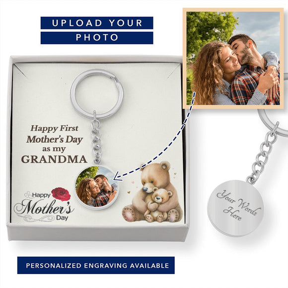 First Mother's Day Grandma Keychain, First Mother's Day as my Grandma, 1st Mother's Day Photo Keychain Personalized