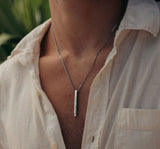 Christmas Gift for Son – Personalized Engraved Stick Necklace from Mom or Dad