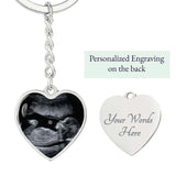 Customized Baby Scan Keychain Gift for Mom To Be, Mom To Be Keepsake Gift From Baby Bump