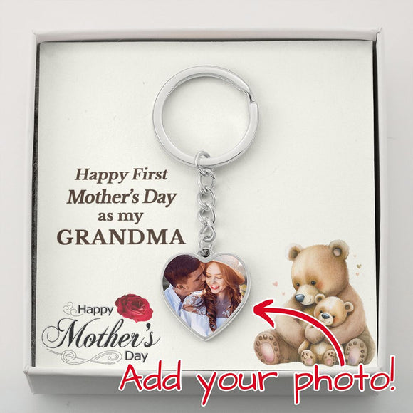First Mother's Day Grandma Keychain, First Mother's Day as my Grandma, 1st Mother's Day Photo Keychain Personalized