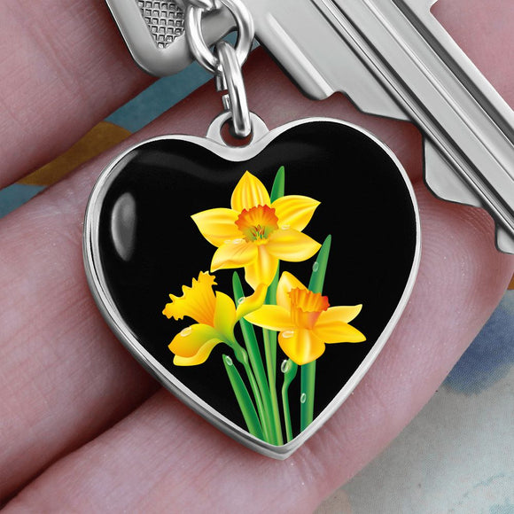 March Birth Flower Keychain, Daffodil Keychain, Birth Month Flower Keychain, Birthday Gift For Her, Gift for Daughter, Sister, New Mom Gift