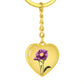 September Birth Flower, Aster Keychain, Birth Flower Keychain - Gold