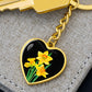 March Birth Flower Necklace, Daffodil Keychain