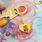 October Birth Flower, Marigold Keychain, Birth Flower Keychain, , Birthday Gift For Her, Gift for Daughter, Sister, New Mom Gift - Gold