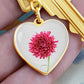 November Birth Flower, Chrysanthemum Keychain, Birth Flower Keychain - Silver
