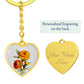 October Birth Flower, Marigold Keychain, Birth Flower Keychain, , Birthday Gift For Her, Gift for Daughter, Sister, New Mom Gift - Silver
