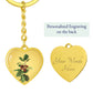 December Birth Flower, Holly Berry Flower Keychain, Birth Flower Keychain, December Birthday Gift For Her, Best Friend, Birth Month Flower - Gold