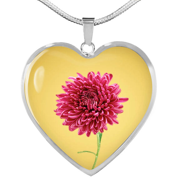 November Birth Flower, Chrysanthemum Necklace - Gold