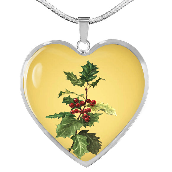 December Birth Flower, Holly Flower Necklace - Gold