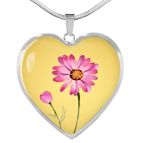 April Birth Flower Necklace, Daisy Necklace - Gold