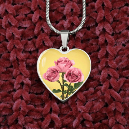 June Birth Flower Necklace, Rose Necklace - Gold